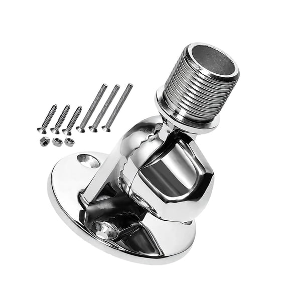 Stainless Steel Mount Marine Ratchet Adjustable 1 Inch Threaded Base Plate for Boat Hardware Installation Repair Tasks Use