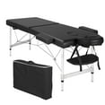 Renwick Adjustable Massage Bed with Headrest and Armrest, Black