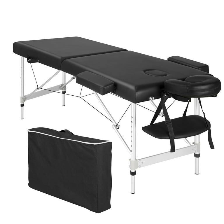 Adjustable Massage Bed Folding Salon Bed Black