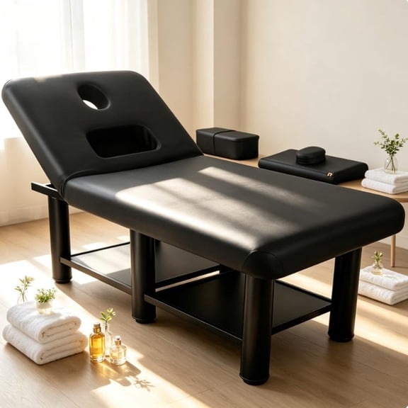 Portable Folding Massage Table with Storage, Massage Bed/Tattoo Table/Tattoo Bed/SPA Bed, Adjustable Height, 1150LBS Capacity, Waterproof Leather