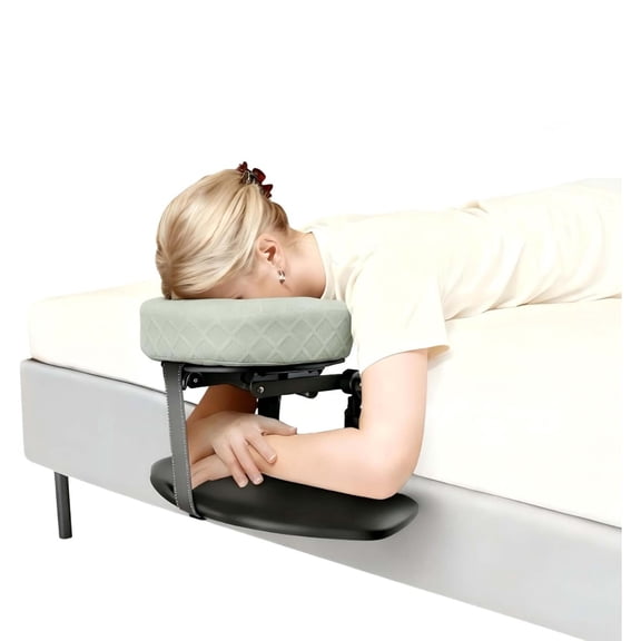 Adjustable Massage Headrest for Bed – Portable Face Cradle Pillow, Post Eye Surgery Face Down Support, Compatible with Home Mattress & Massage Tables