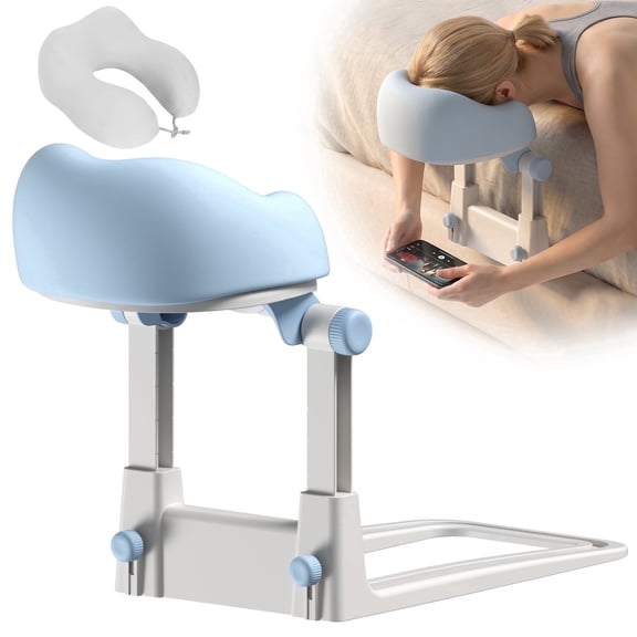 Massage Headrest for Bed, 5.5-12" Height Adjustable Massage Face Cradle for Home Use, Ideal for Spa, and Eye Surgery Recovery (with Extra Pillowcase)