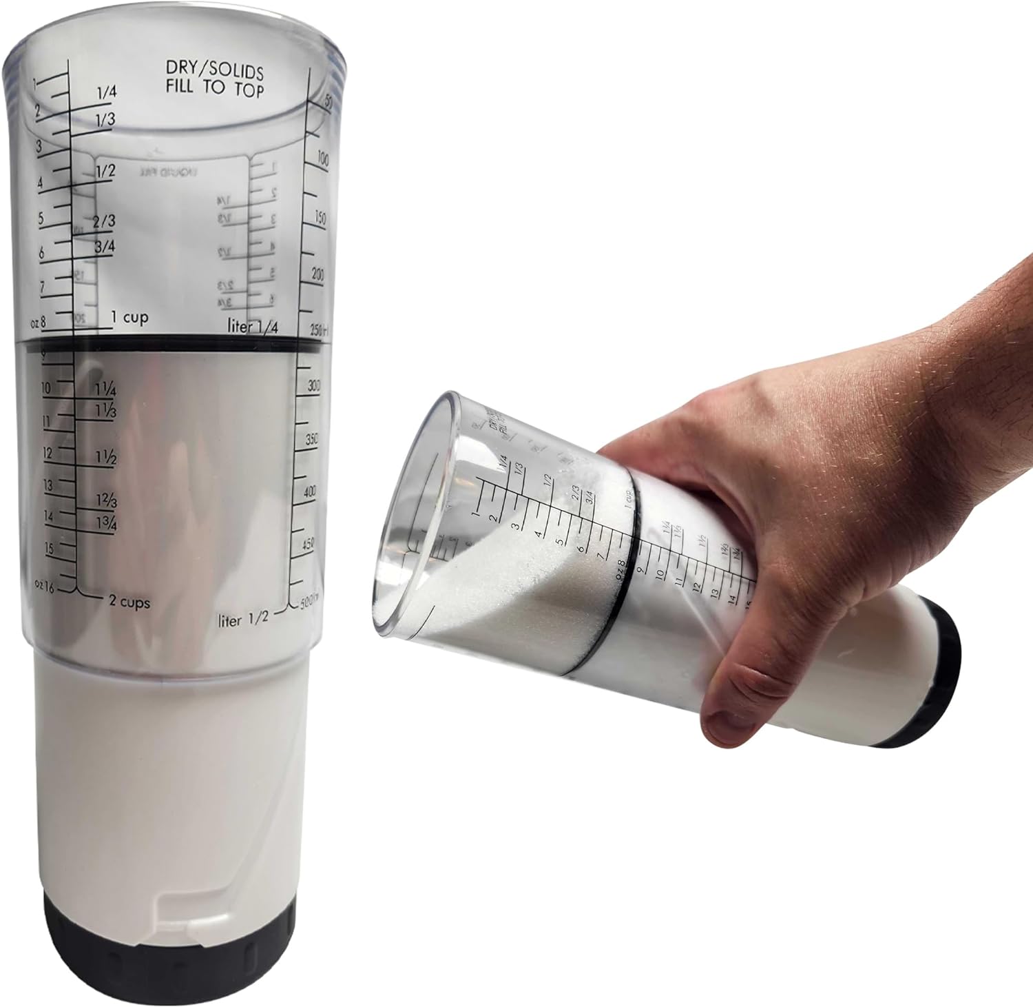 Adjustable Measuring Cup 1/8 To 2 Cup Plunger Measuring Cup Ejects