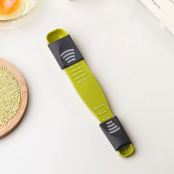 Adjustable Measuring Spoon with Grams and ML Scale Kitchen Measuring Tool for Salt, Sugar, Milk Powder, Spices BPA-Free, Multi-Level Slide Design, Easy to Use & Clean