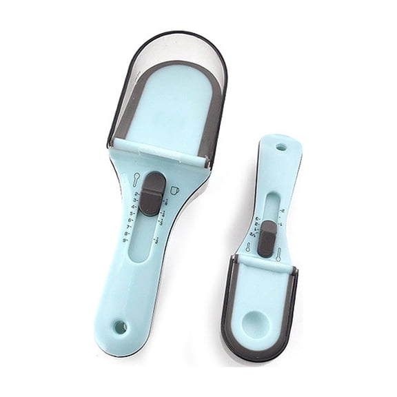 Adjustable Measuring Spoon with Scale Safe Kitchen Utensils Grade Plastic Drink Mixing Spoons Home Cooking Tool