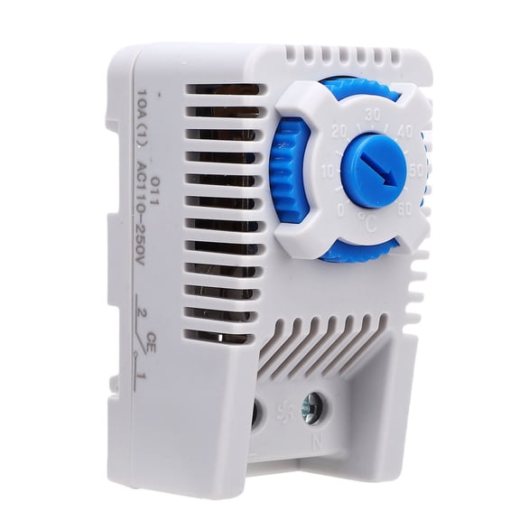 Adjustable Mechanical Thermostat 0-60C Normally Open Temperature Controller Switch for Cabinet Cooling Fan and Heating Systems, 110-240V Dual Scale Compatibility