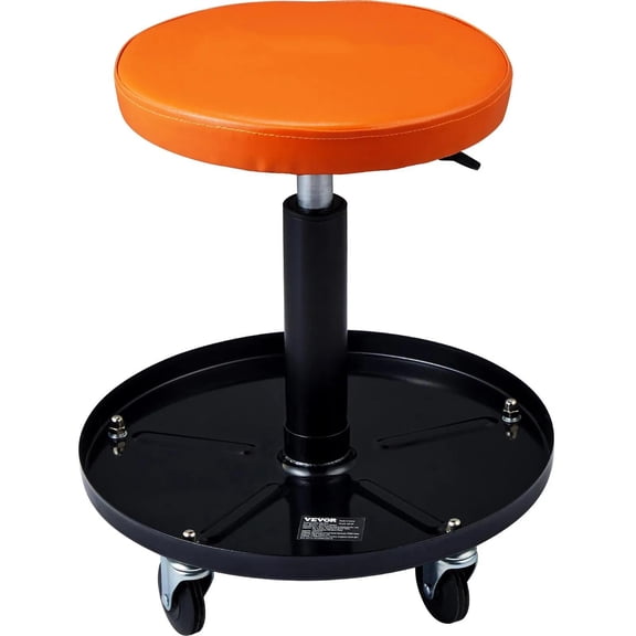 Adjustable Mechanics Rolling Creeper Seat Stool Tool Tray for Shop Garage