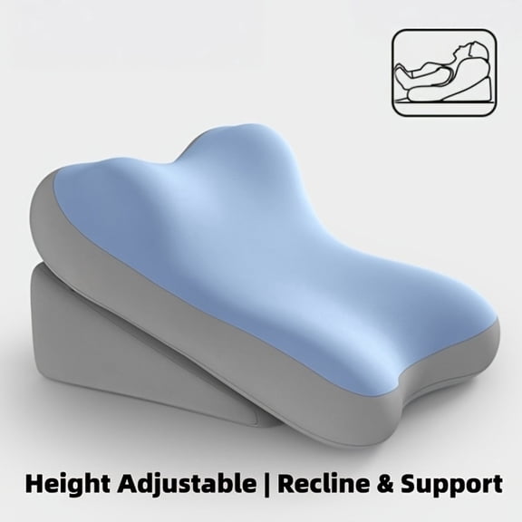Adjustable Memory Foam Bed Wedge Pillow, 2-Piece Split Ergonomic Back Support Cushion for Reading & Bed Sitting