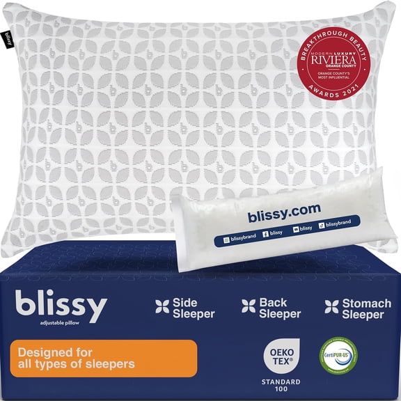 Adjustable Memory Foam Pillow Queen Size Cooling Gel Shredded Foam Customizable Loft
