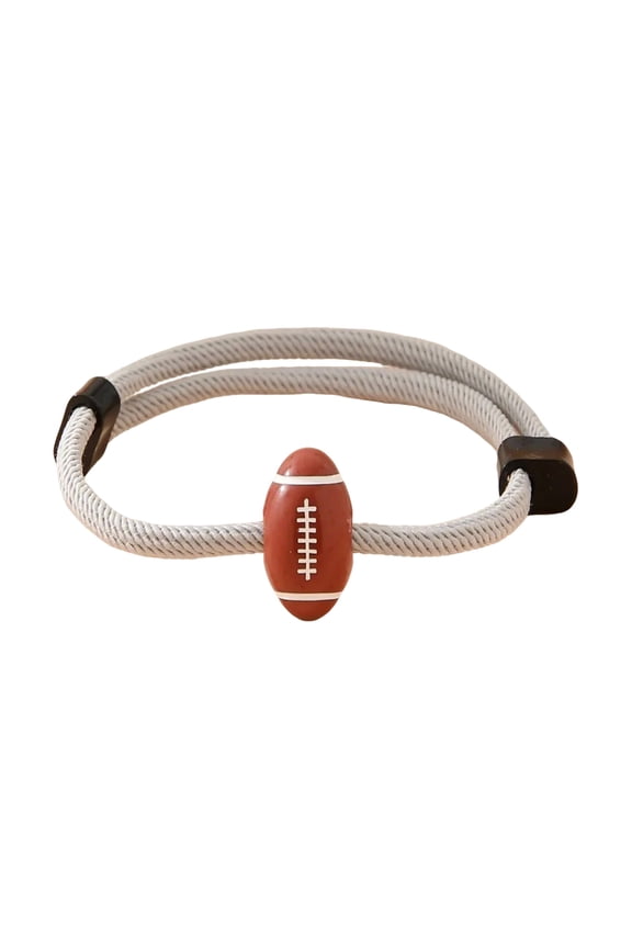 Adjustable Men's Bracelet With Rugby Designs and 4MM Milans Rope Casual Wear