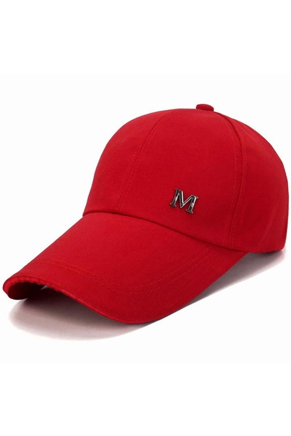 Adjustable Men's Sports Cap Stylish Golf Cap M Letters Long Brim Snapback Hat Leisure Casual Breathable Sunscreen Peaked Cap Letter Baseball Cap Dad Hat Polo Cap Adjustable Unisex Cotton One Size