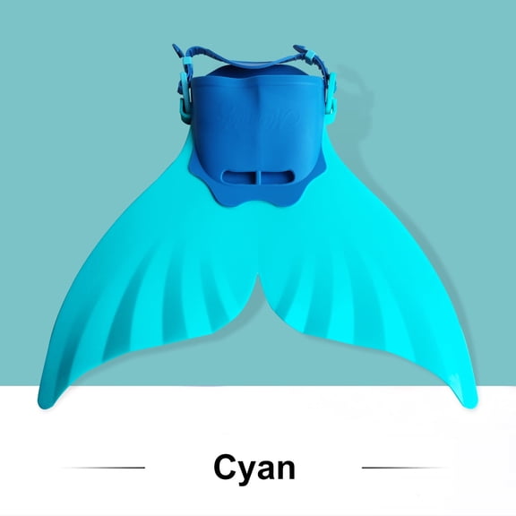 Adjustable Mermaid Swim Fins, Silicone Monofin with Non-Slip Foot Grips for Pool Beach Training