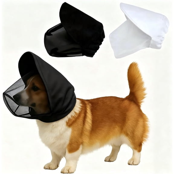 Adjustable Mesh Dog Head Protector, Breathable, for Small Medium Dogs Outdoor