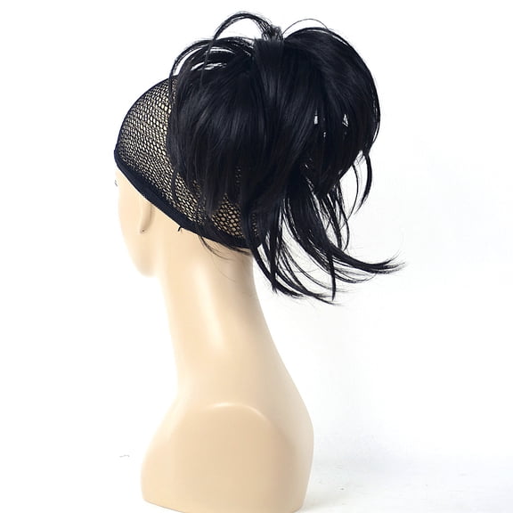 Adjustable Messy Style Ponytail Hair Extension Synthetic Hairpiece with Jaw Claw Amazing Shape For Women, Black