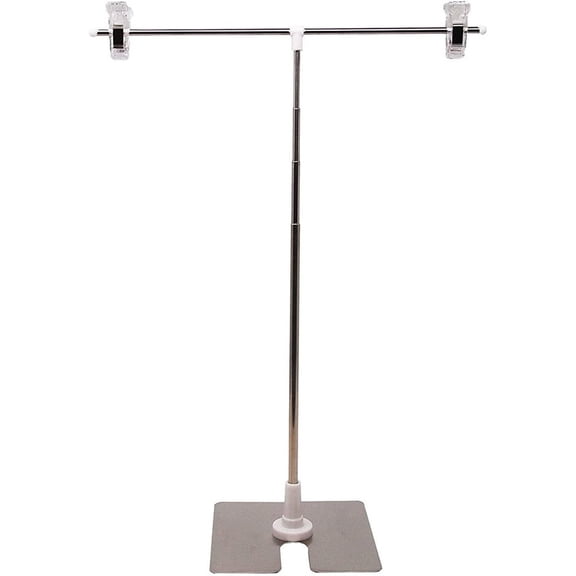 Adjustable Metal Banner Holder,Table Top Banner Display Poster Stand,T Shaped Desktop Business Poster Holder,Advertising Display Sign for Trade Shows,Retail,Indoor,Outdoor