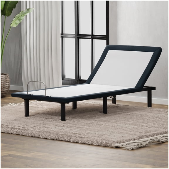 Adjustable Metal Bed Base, Twin XL Size with Remote, Zero Gravity, Anti Snore, Grey Finish for Single Sleeper