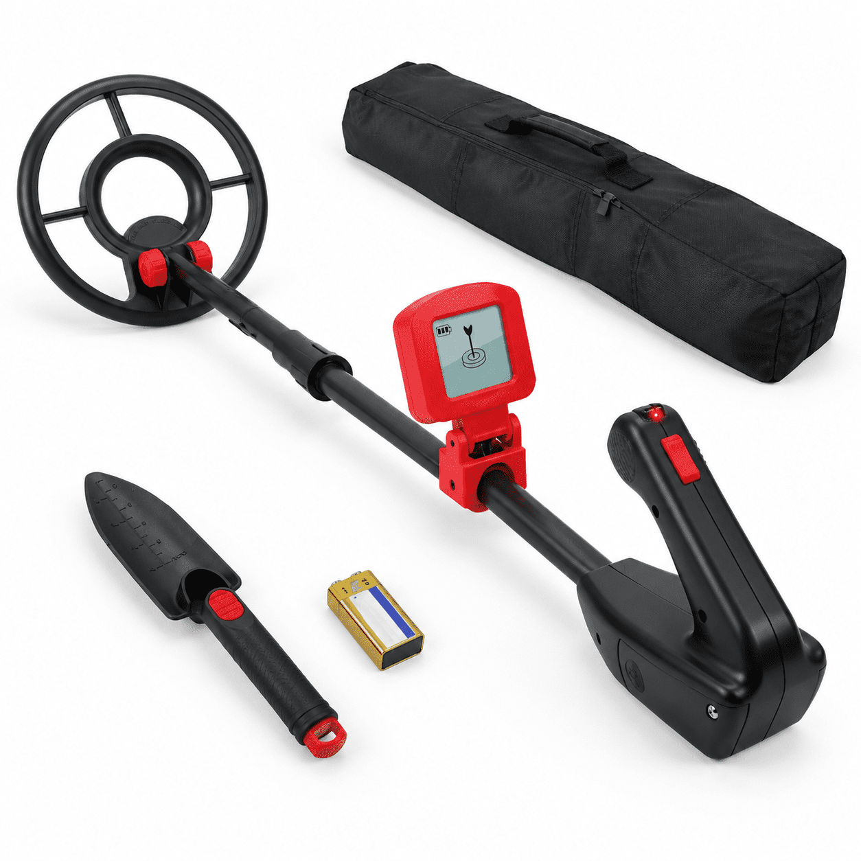 Red Coil Adjustable Metal Detector with Waterproof Coil for Treasure, Red ...