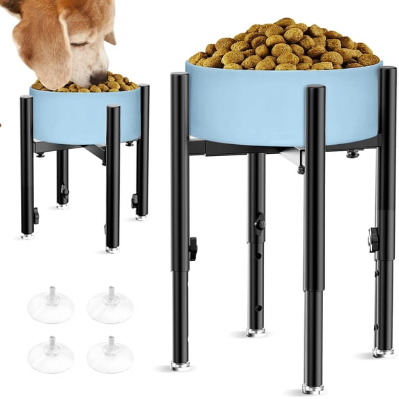 Adjustable Metal Dog Bowl Stand, Fits for 7-11 Inch Bowl, Heavy-Duty Metal Elevated Pet Bowl Holder, Easy to Assembly (Bowl Not Included)