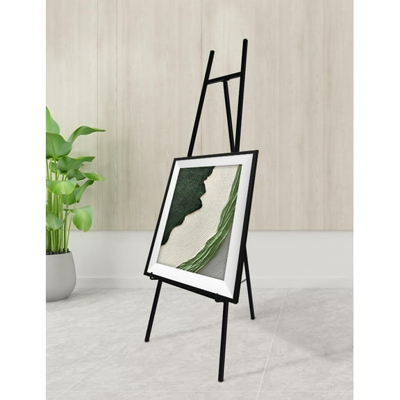 Adjustable Metal Easel Stand with Chain Support for Mirror, 58 Inch Iron Floor Easel for Display Wedding Sign