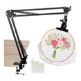 thumbnail image 1 of Adjustable Metal Embroidery Stand, 360°Rotated Embroidery Hoop Holder, with 16 Pieces Embroidery Needl, 1 of 8