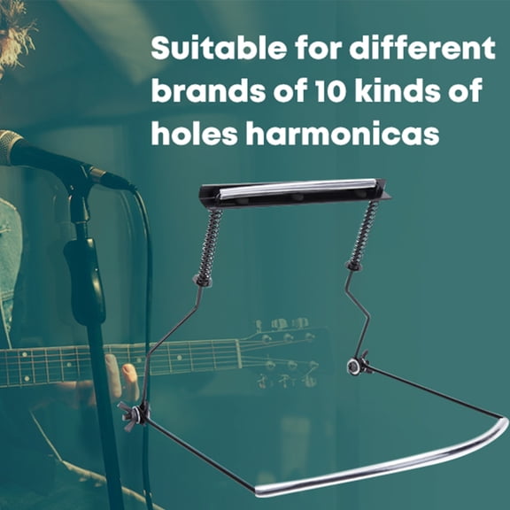 Adjustable Metal Harmonica Holder with Soft Tubes Support