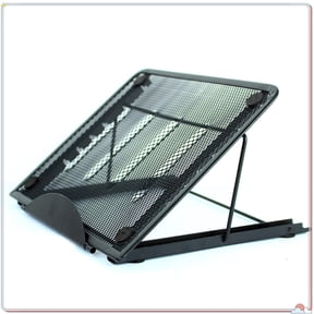Adjustable Foldable Metal Mesh Laptop Stand, Ergonomic Cooling Notebook Riser, Multi-Angle Portable Holder Fits 10-17 Inch Laptops & Tablets, Black