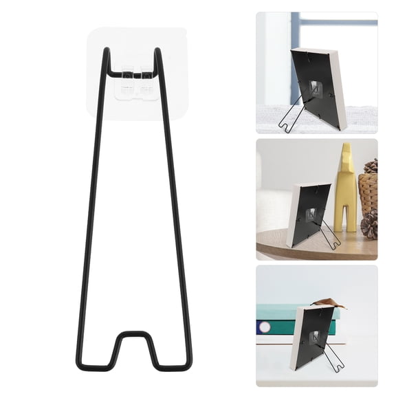 Mobestech Portable Black Metal Picture Frame Holder with Stable and Elegant Design for Home and Office Display