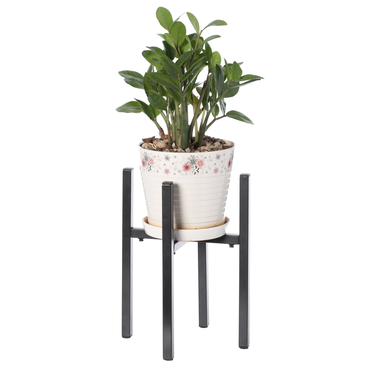 Adjustable Black Metal Plant Holder for Medium Flower Pots