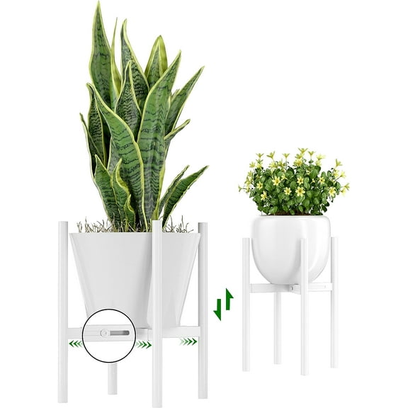 Adjustable Metal Planter Holder,Fits 8 to 12.5 inches Pots，Large Plant Stand for Home Indoor and Outdoor Potted Plants Holder(WHITE)