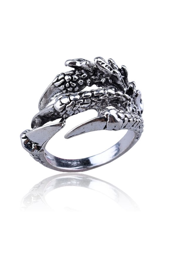 Adjustable Metal Retro Claw Ring For Women: Simple Style, Electroplated Finish, Round Design, Perfect For Everyday Wear