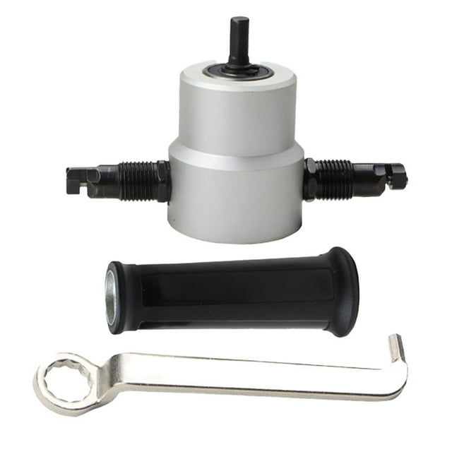 Adjustable Metal Sheet Cutter Double Head Iron Nibbler Car Plate Punch Scissors