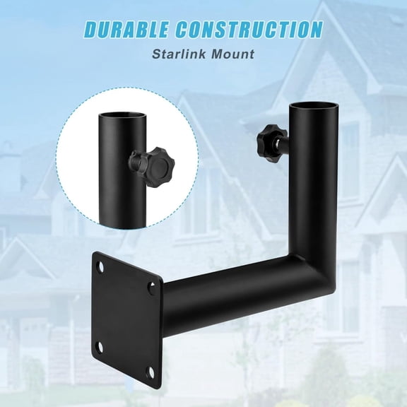 Adjustable Metal Starlink Roof Mount Kit, Heavy Duty Satellite Dish Mounting Bracket for Starlink Internet System, Weather Resistant Outdoor Installation Mount