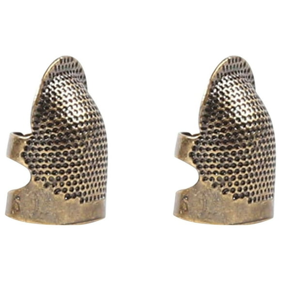 Adjustable Metal Thimble Set for Sewing - Open-Side Design, Anti- Dimple, Protect Fingers from Pricks, for Quilting/Crafts, Two Sizes Available