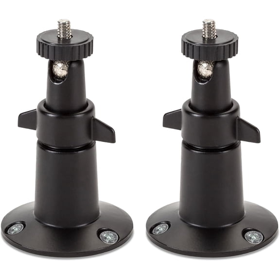 Adjustable Metal Wall Mount for Arlo Essential 1st/2nd/3rd Gen/Go 2/Arlo Pro/3/4/Pro 5S 2K/Pro (6th Gen)/Ultra/Ultra 2/Ultra (3rd Gen) & Stick Up Cam (Battery/Plug-In) (2-Pack, Black)