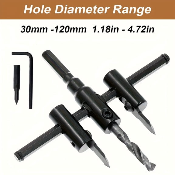 Adjustable Metal Wood Drywall Circle Hole Saw Drill Bit Cutter Kit Power Tool Set (30-120mm/30-300mm)