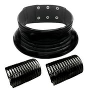 SVBNAUE Adjustable Metallic Coil African Choker Statement Necklace With 2 Bracelet Gothic Leather Set