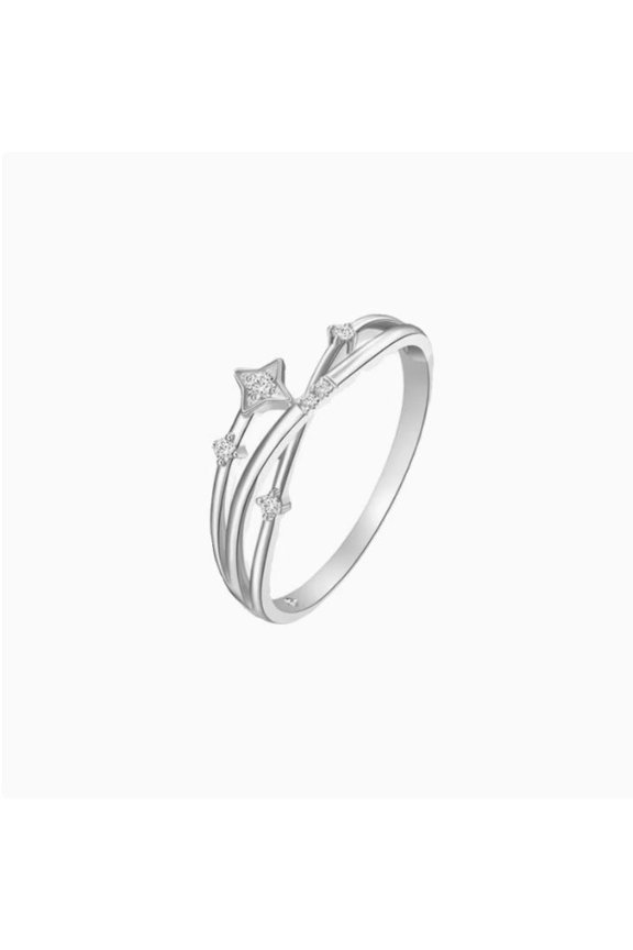 Adjustable Meteor Shower Star Ring: Fashion Copper Ring with Gold Points for Women
