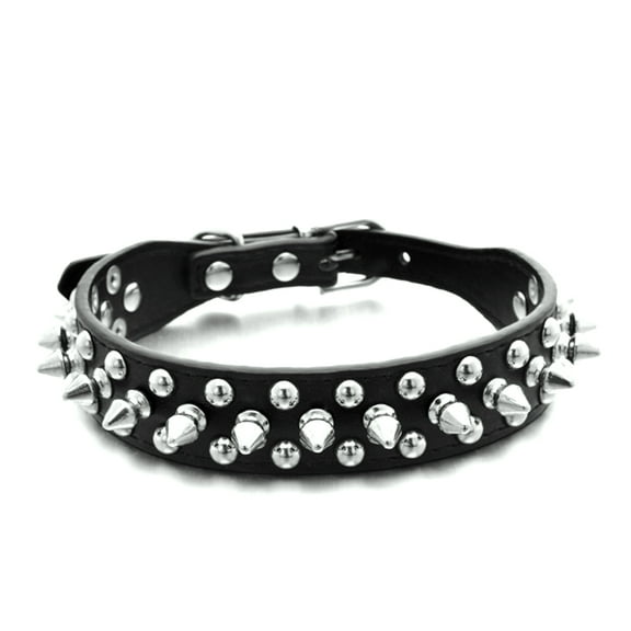 Adjustable Microfiber Leather Studded Dog Collars with a Squeak Ball Gift for