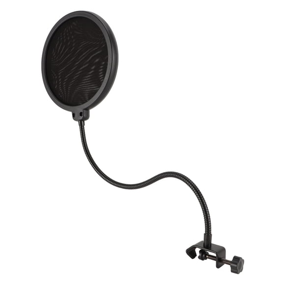 Adjustable Microphone Pop Filter Shield Dual Layered Mic Wind Screen with 360 Degree Flexible Gooseneck Clip Stabilizing Arm for Studio Recording Streaming and Broadcasting 11.8 inches / 30.0 cm
