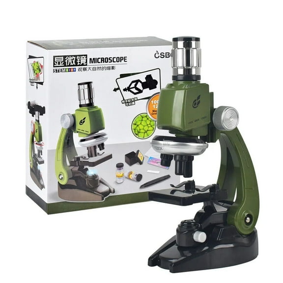 Adjustable Microscope 100X 400X 1200X Lab Microscope Kit with LED Lights