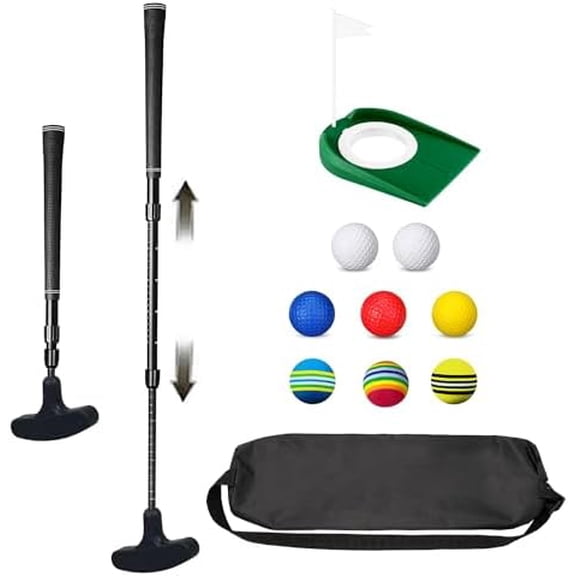 Adjustable Mini Golf Putter Set with 8 Golf Balls, Two Way Golf Putters for Men Women Right/Left Handed, Mini Club Set Golf Gifts