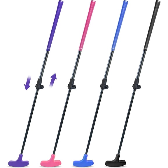 Adjustable Mini Golf Putter Set with Retractable Shaft for Right or Left Hand, Perfect Height 21-36 Inches for Family Putting Games