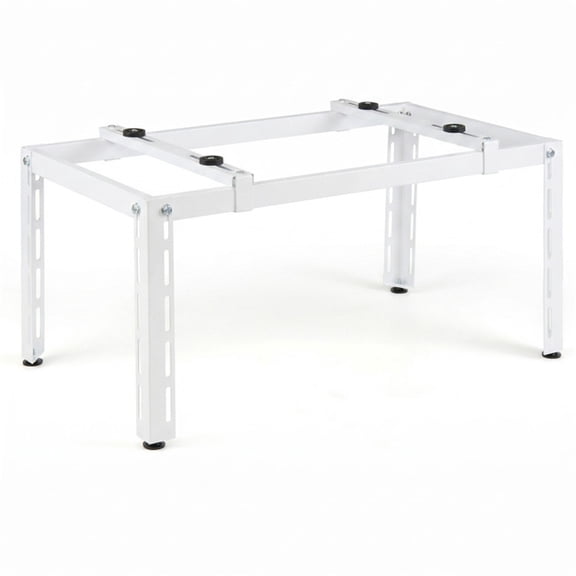 Adjustable Mini Split Ground Stand, 400 lbs Heavy Duty AC Condenser Stand for 900036000 BTU Ductless Heat Pump, Anti-Vibration Outdoor Support Bracket - White