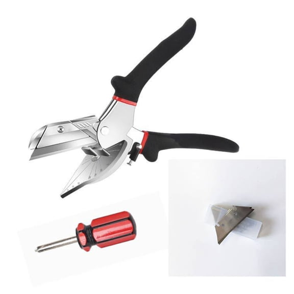 Adjustable Miter Shears Kit with Spare Thin Blades, 45°-135° PVC Trunking Angle Cutting Hand Tool
