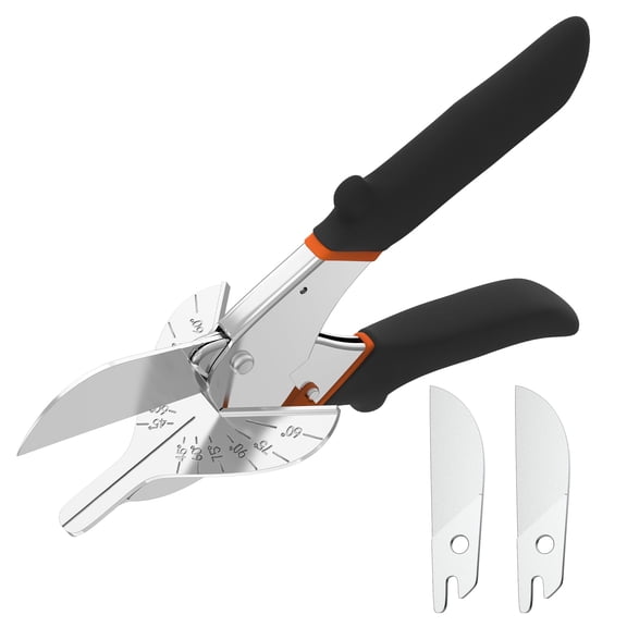 Adjustable Miter Shears for Trimming & Molding 45-135 Precision Hand Tool with 2 Replacement Blades