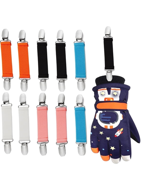 Elastic Winter Glove Clips Dress Hat Coats Cinch Sweater Cardigan Shawl Clips for Adults 10 Pcs
