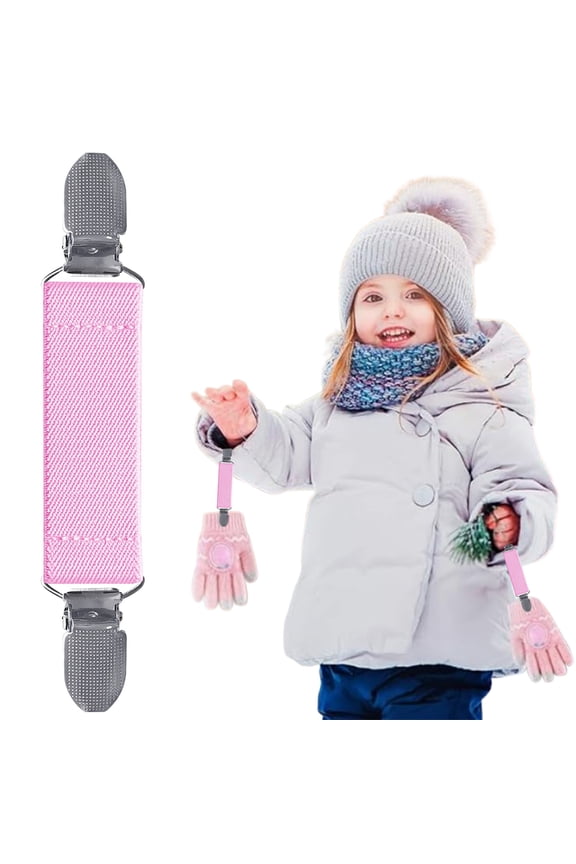 Adjustable Mitten Clips,shirt clips,clothing cinch clip,attache mitaine enfant,Elastic Winter Glove Clips,for Kids Toddlers Girl Babies Cold Weather and Adults,Pink,1pcs