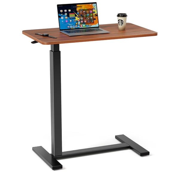 Adjustable Mobile Bed Table, Height Adjustable Rolling Laptop Desk with Lockable Casters, Mobile Standing Computer Desk for Home, Office, Hospital Use