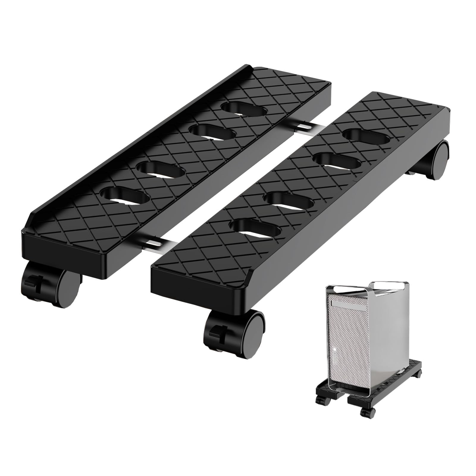 Adjustable Mobile CPU Stand, Ventilated Computer Tower Stand with 4 ...