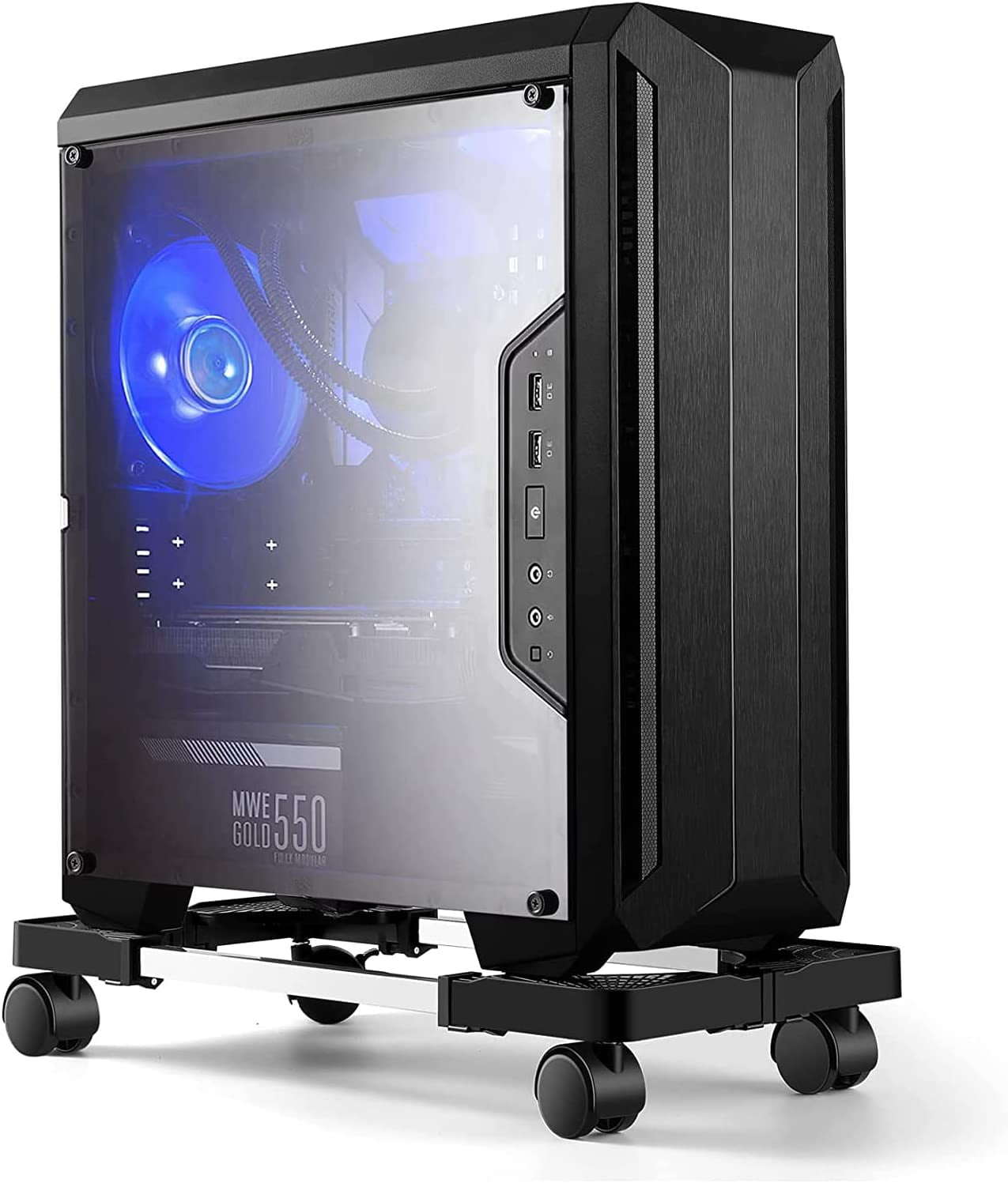 ,Adjustable Mobile CPU Stand with 4 Rolling Caster Wheels, PC Tower ...
